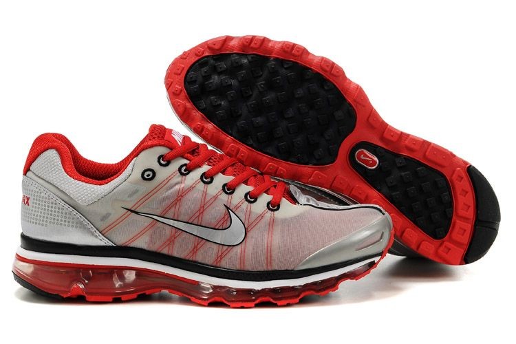 Mens Nike Air Max 2009 Grey White Red - Click Image to Close